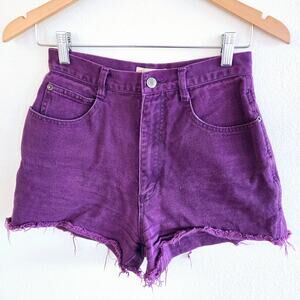 Size 8 – Vintage Purple High Waist Denim Cut-Off Shorts